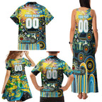 Personalised NAIDOC Week 2025 Titans Rugby Family Matching Tank Maxi Dress and Hawaiian Shirt Aboriginal Dot Painting