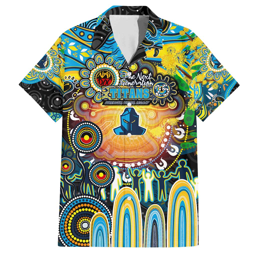 Personalised NAIDOC Week 2025 Titans Rugby Family Matching Tank Maxi Dress and Hawaiian Shirt Aboriginal Dot Painting