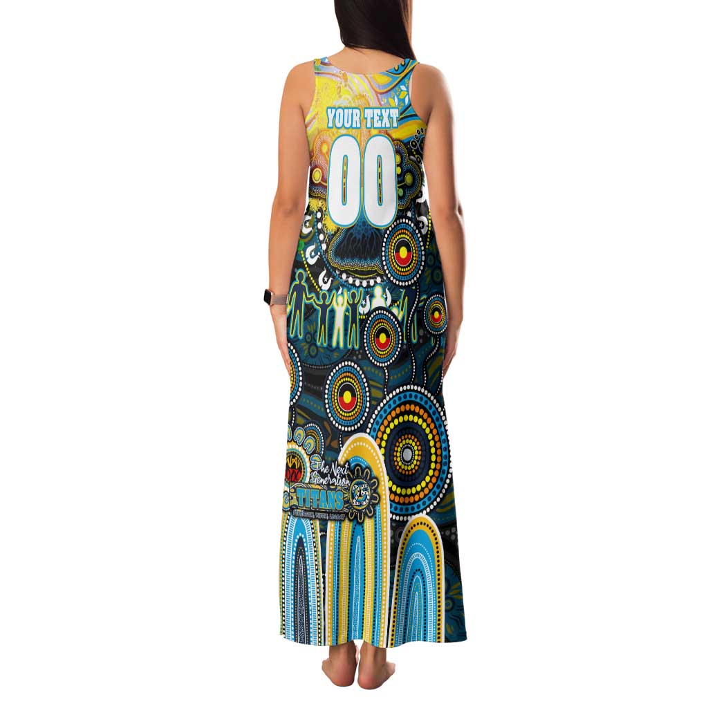 Personalised NAIDOC Week 2025 Titans Rugby Family Matching Tank Maxi Dress and Hawaiian Shirt Aboriginal Dot Painting