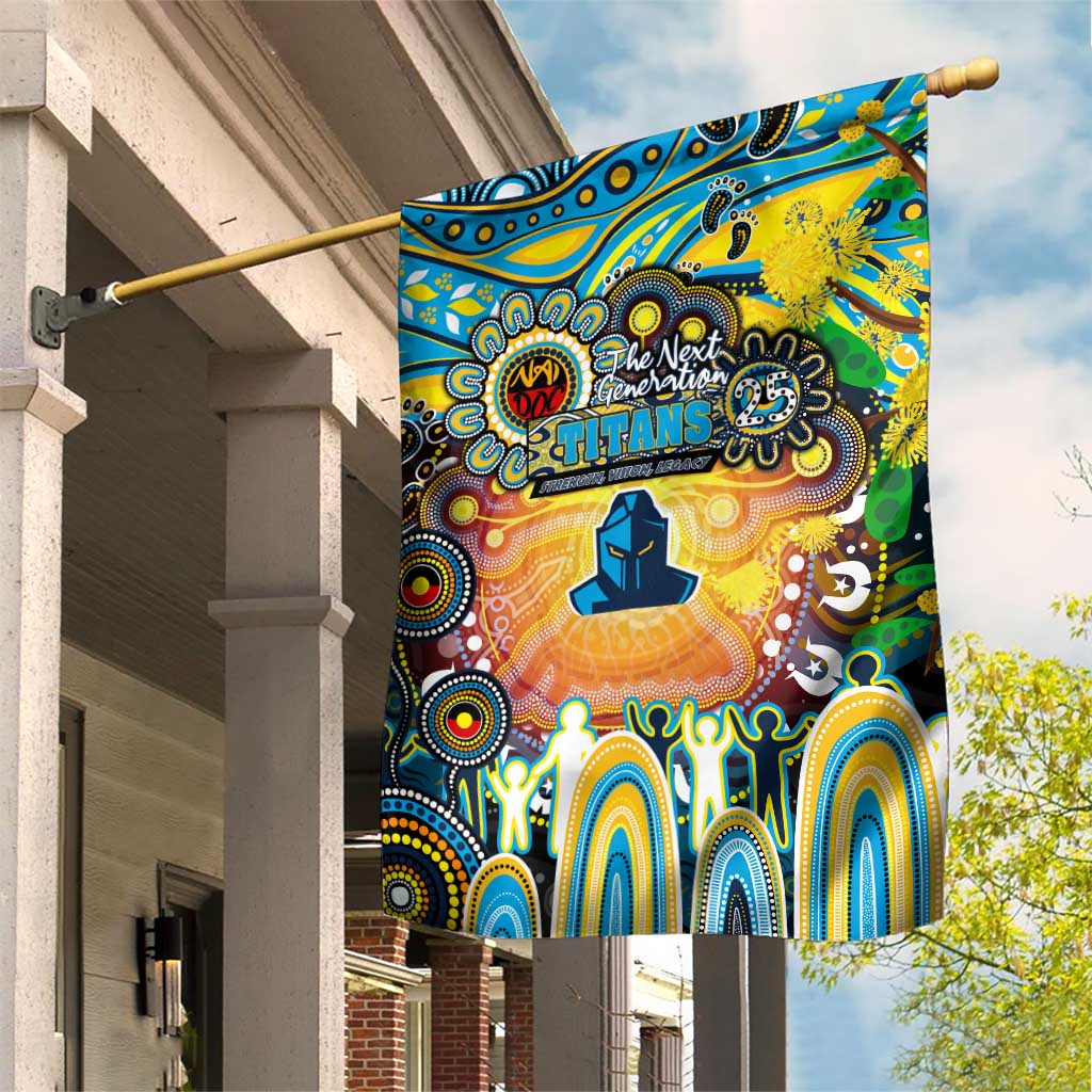 NAIDOC Week 2025 Titans Rugby Garden Flag Aboriginal Dot Painting