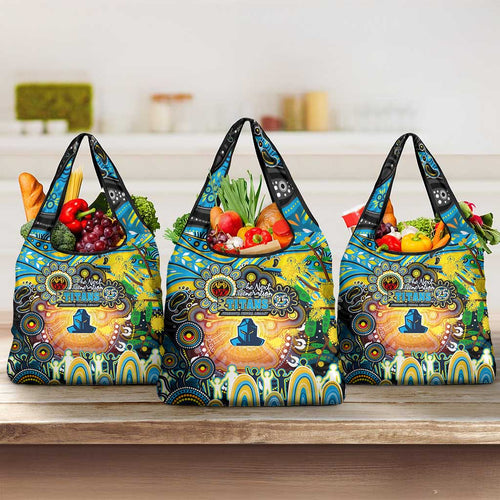 NAIDOC Week 2025 Titans Rugby Grocery Bag Aboriginal Dot Painting