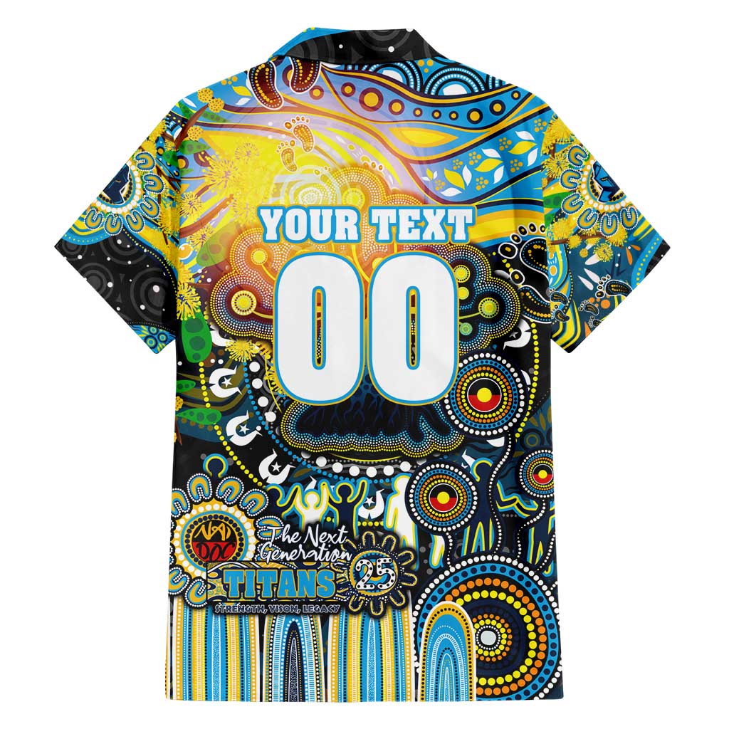 Personalised NAIDOC Week 2025 Titans Rugby Hawaiian Shirt Aboriginal Dot Painting