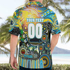 Personalised NAIDOC Week 2025 Titans Rugby Hawaiian Shirt Aboriginal Dot Painting