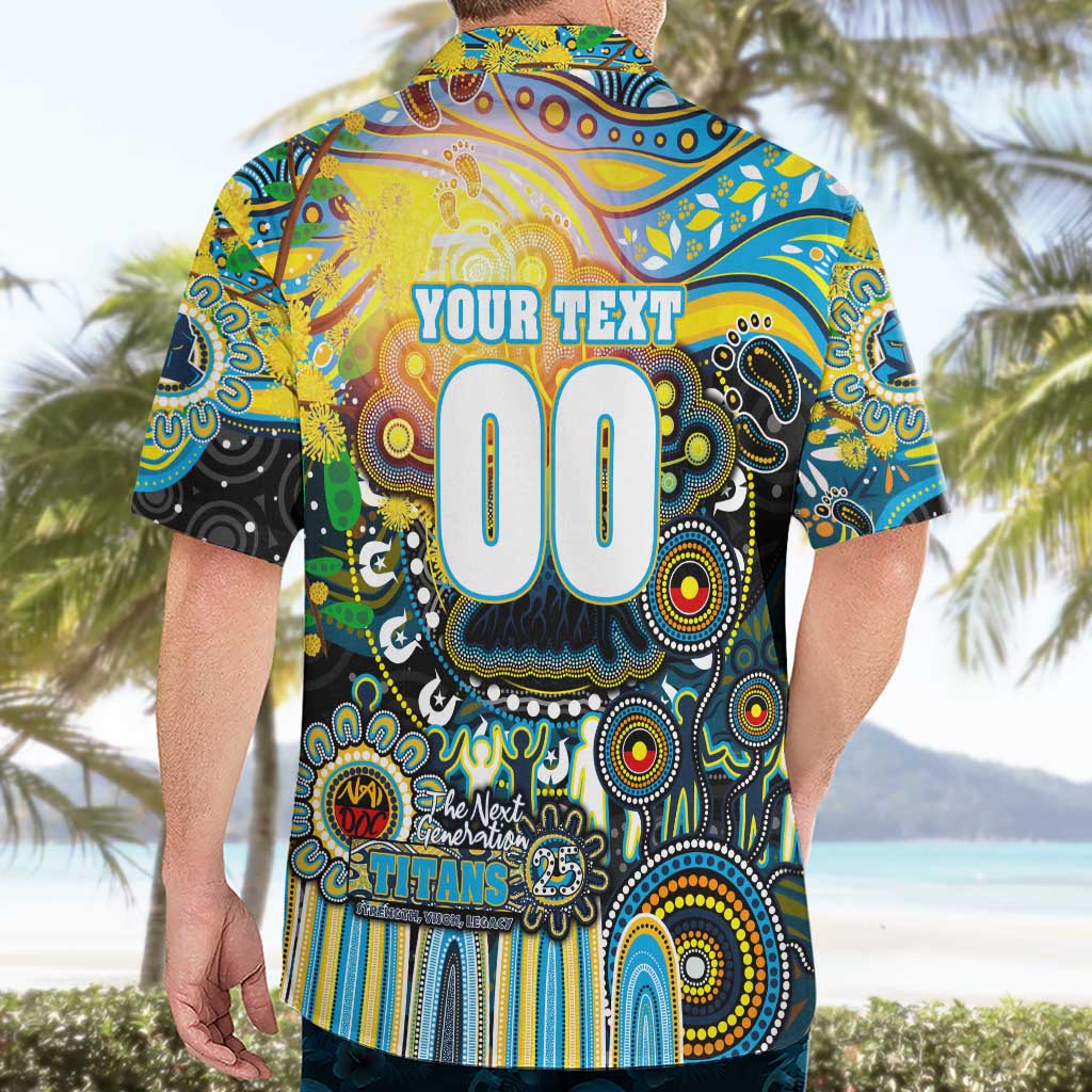 Personalised NAIDOC Week 2025 Titans Rugby Hawaiian Shirt Aboriginal Dot Painting
