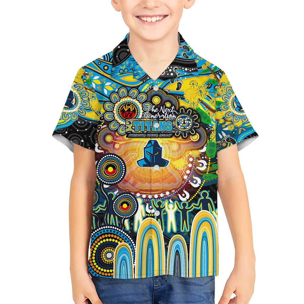 Personalised NAIDOC Week 2025 Titans Rugby Hawaiian Shirt Aboriginal Dot Painting