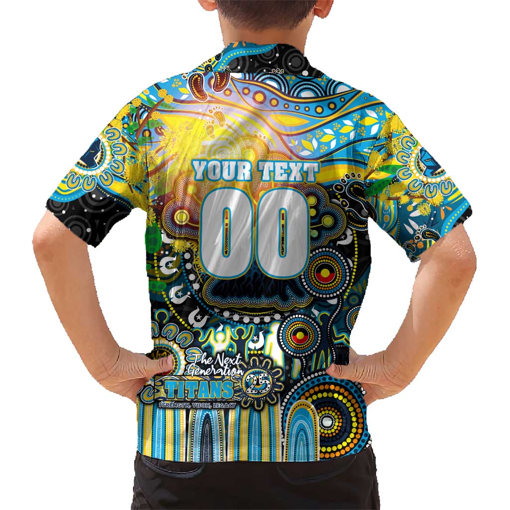 Personalised NAIDOC Week 2025 Titans Rugby Hawaiian Shirt Aboriginal Dot Painting