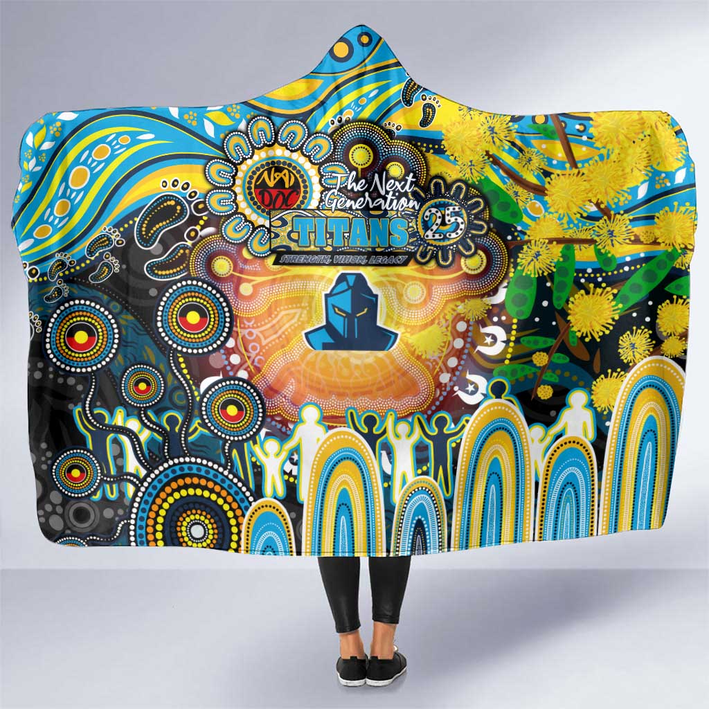 NAIDOC Week 2025 Titans Rugby Hooded Blanket Aboriginal Dot Painting