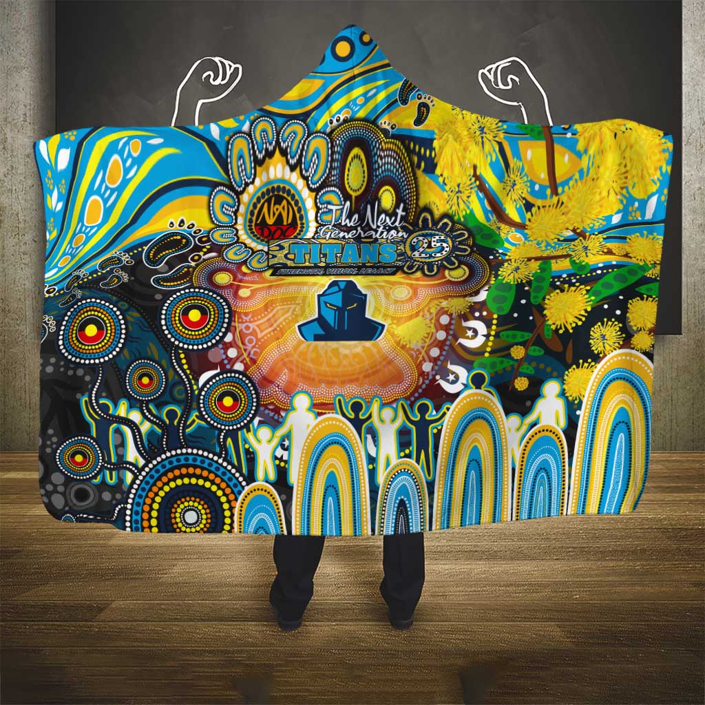 NAIDOC Week 2025 Titans Rugby Hooded Blanket Aboriginal Dot Painting