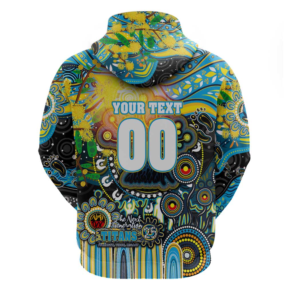 Personalised NAIDOC Week 2025 Titans Rugby Hoodie Aboriginal Dot Painting
