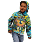 Personalised NAIDOC Week 2025 Titans Rugby Kid Hoodie Aboriginal Dot Painting
