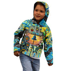 Personalised NAIDOC Week 2025 Titans Rugby Kid Hoodie Aboriginal Dot Painting