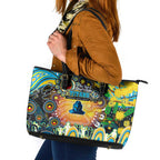 NAIDOC Week 2025 Titans Rugby Leather Tote Bag Aboriginal Dot Painting