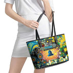 NAIDOC Week 2025 Titans Rugby Leather Tote Bag Aboriginal Dot Painting