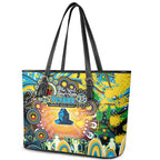 NAIDOC Week 2025 Titans Rugby Leather Tote Bag Aboriginal Dot Painting