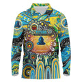 Personalised NAIDOC Week 2025 Titans Rugby Long Sleeve Polo Shirt Aboriginal Dot Painting