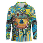 Personalised NAIDOC Week 2025 Titans Rugby Long Sleeve Polo Shirt Aboriginal Dot Painting