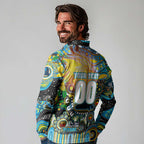 Personalised NAIDOC Week 2025 Titans Rugby Long Sleeve Polo Shirt Aboriginal Dot Painting