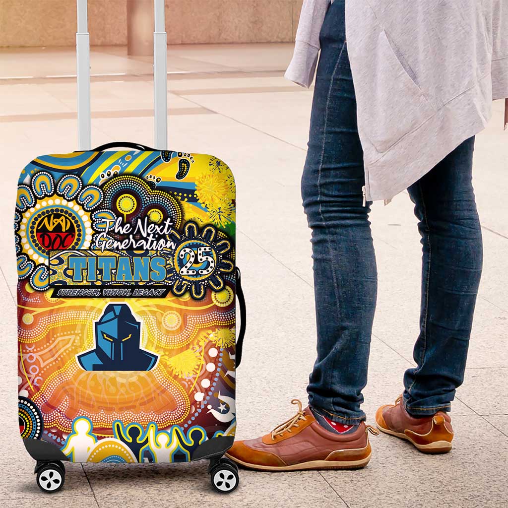 NAIDOC Week 2025 Titans Rugby Luggage Cover Aboriginal Dot Painting