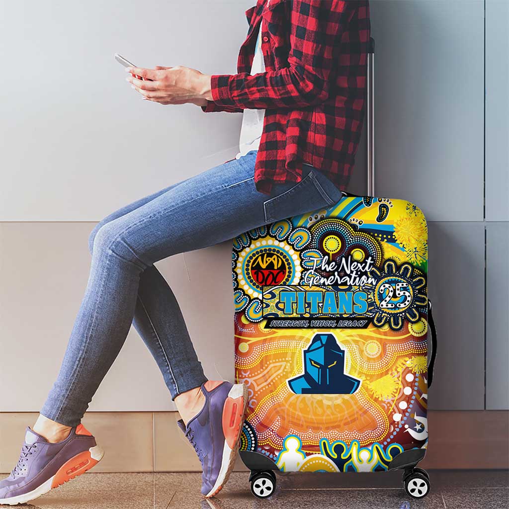 NAIDOC Week 2025 Titans Rugby Luggage Cover Aboriginal Dot Painting