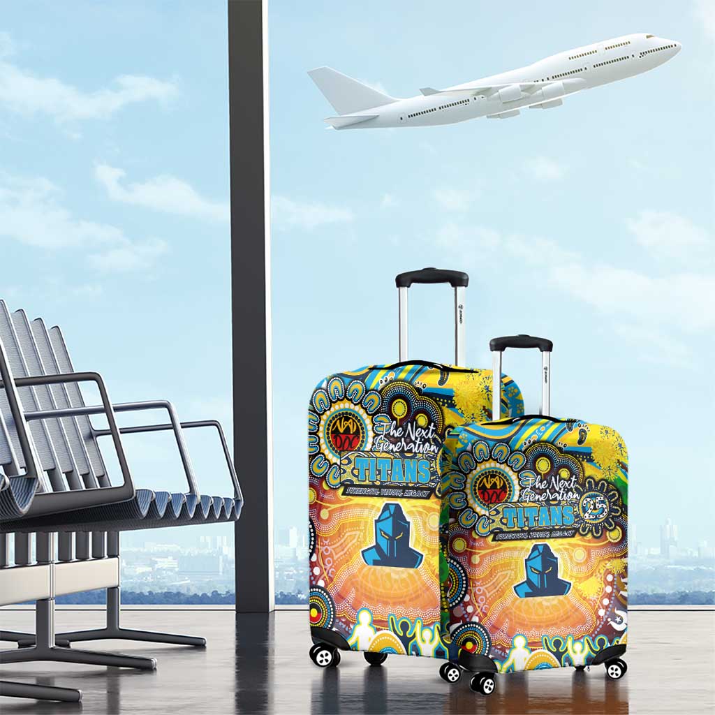 NAIDOC Week 2025 Titans Rugby Luggage Cover Aboriginal Dot Painting