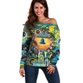 Personalised NAIDOC Week 2025 Titans Rugby Off Shoulder Sweater Aboriginal Dot Painting