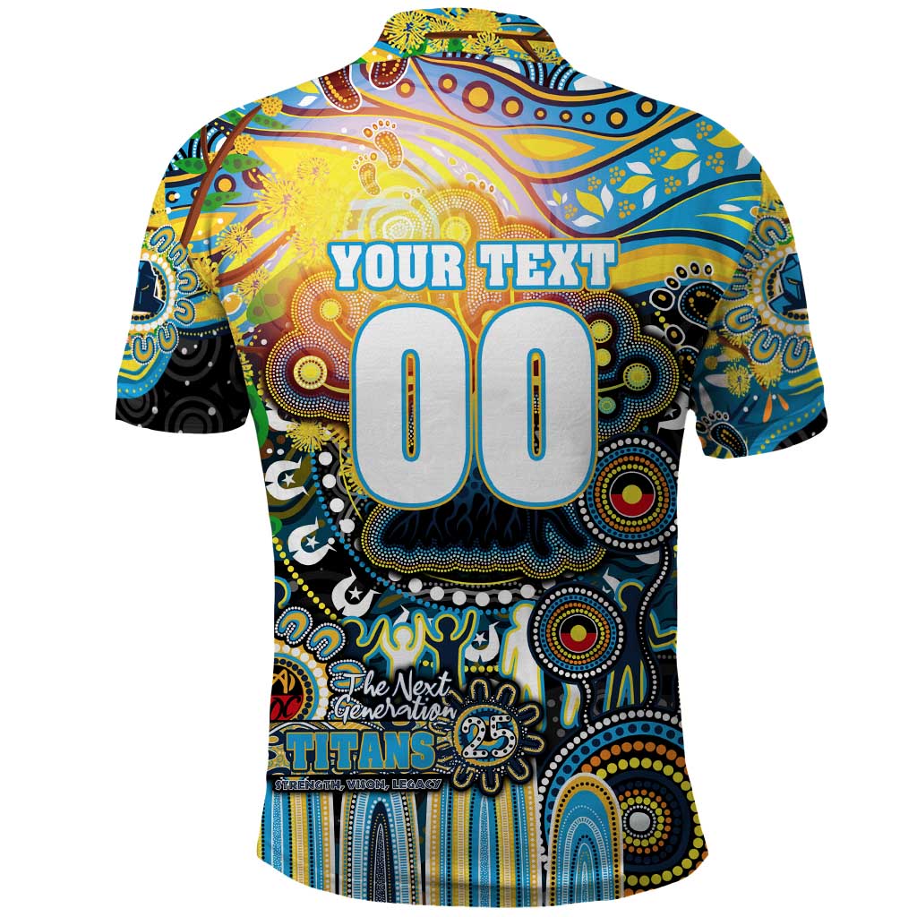 Personalised NAIDOC Week 2025 Titans Rugby Polo Shirt Aboriginal Dot Painting