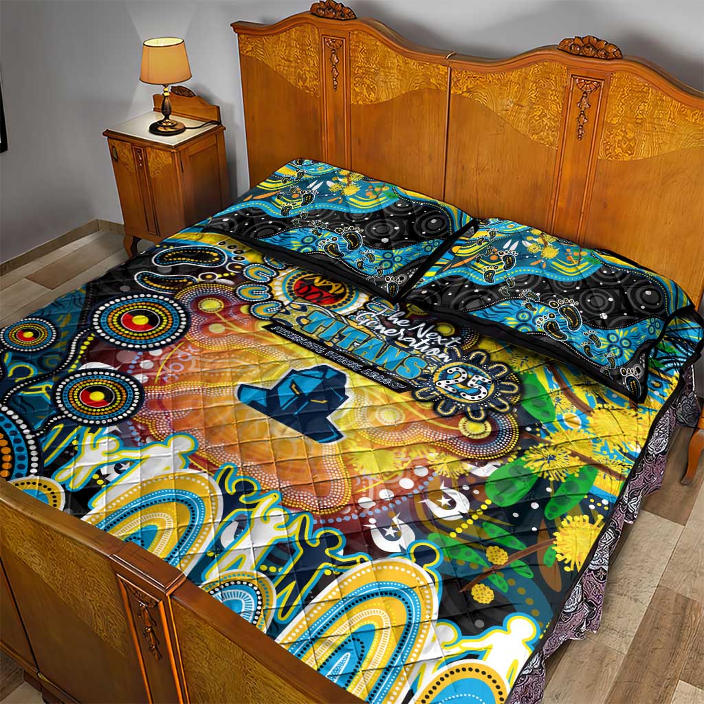 NAIDOC Week 2025 Titans Rugby Quilt Bed Set Aboriginal Dot Painting