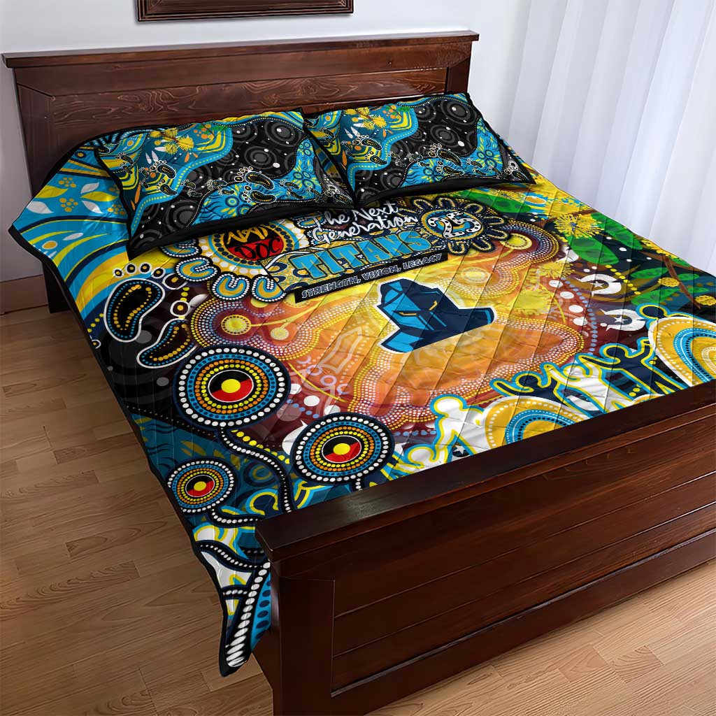 NAIDOC Week 2025 Titans Rugby Quilt Bed Set Aboriginal Dot Painting