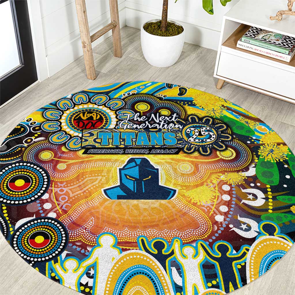 NAIDOC Week 2025 Titans Rugby Round Carpet Aboriginal Dot Painting