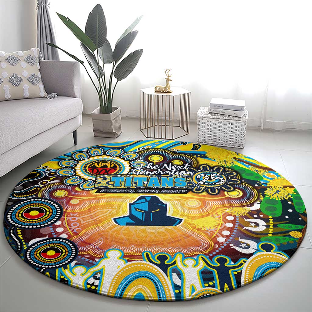 NAIDOC Week 2025 Titans Rugby Round Carpet Aboriginal Dot Painting