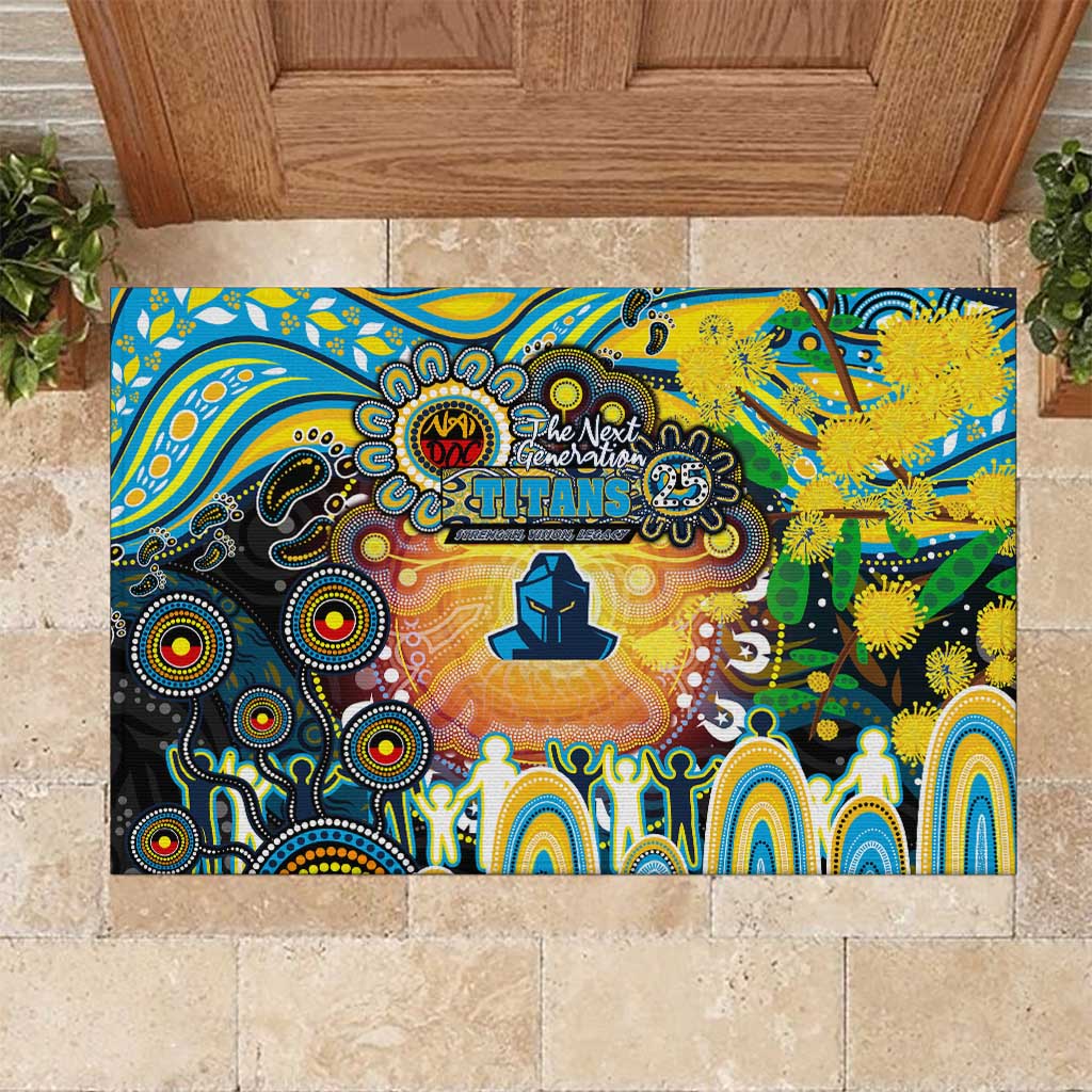 NAIDOC Week 2025 Titans Rugby Rubber Doormat Aboriginal Dot Painting