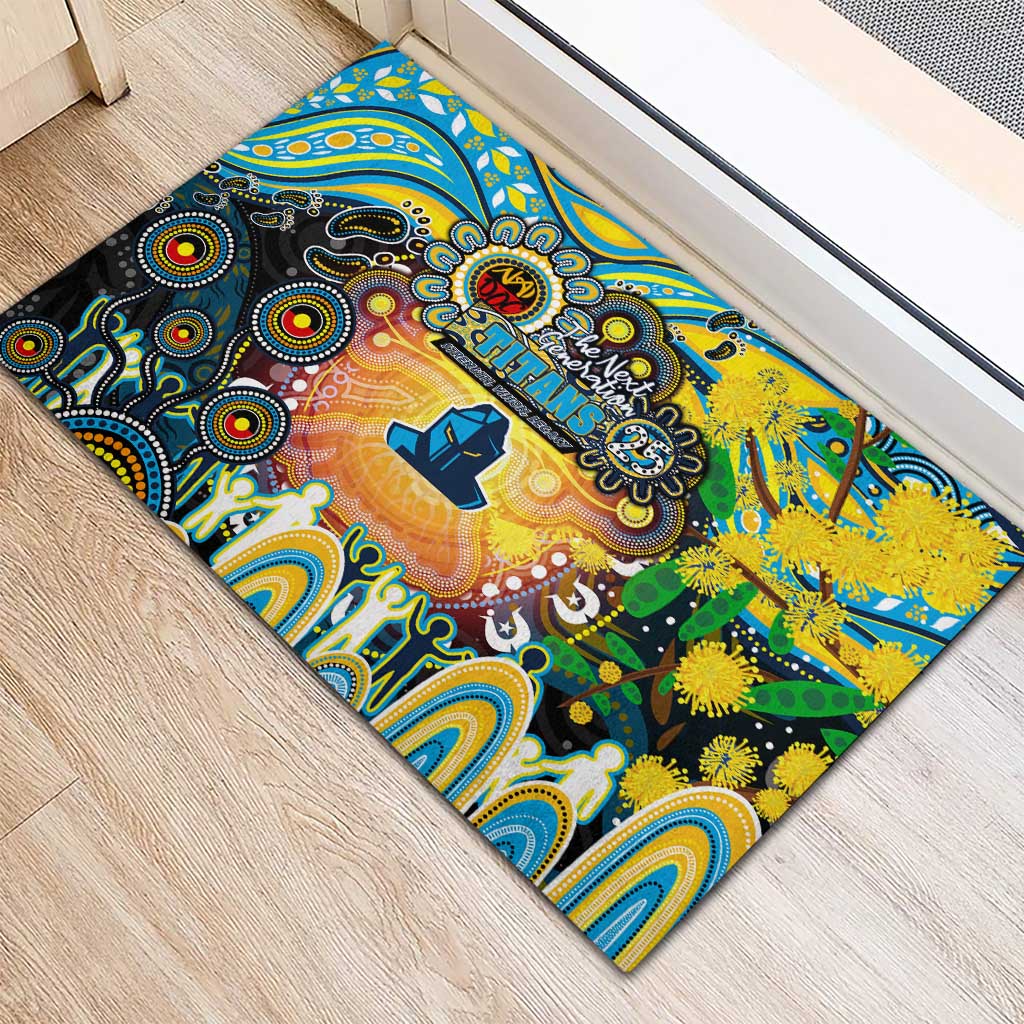 NAIDOC Week 2025 Titans Rugby Rubber Doormat Aboriginal Dot Painting
