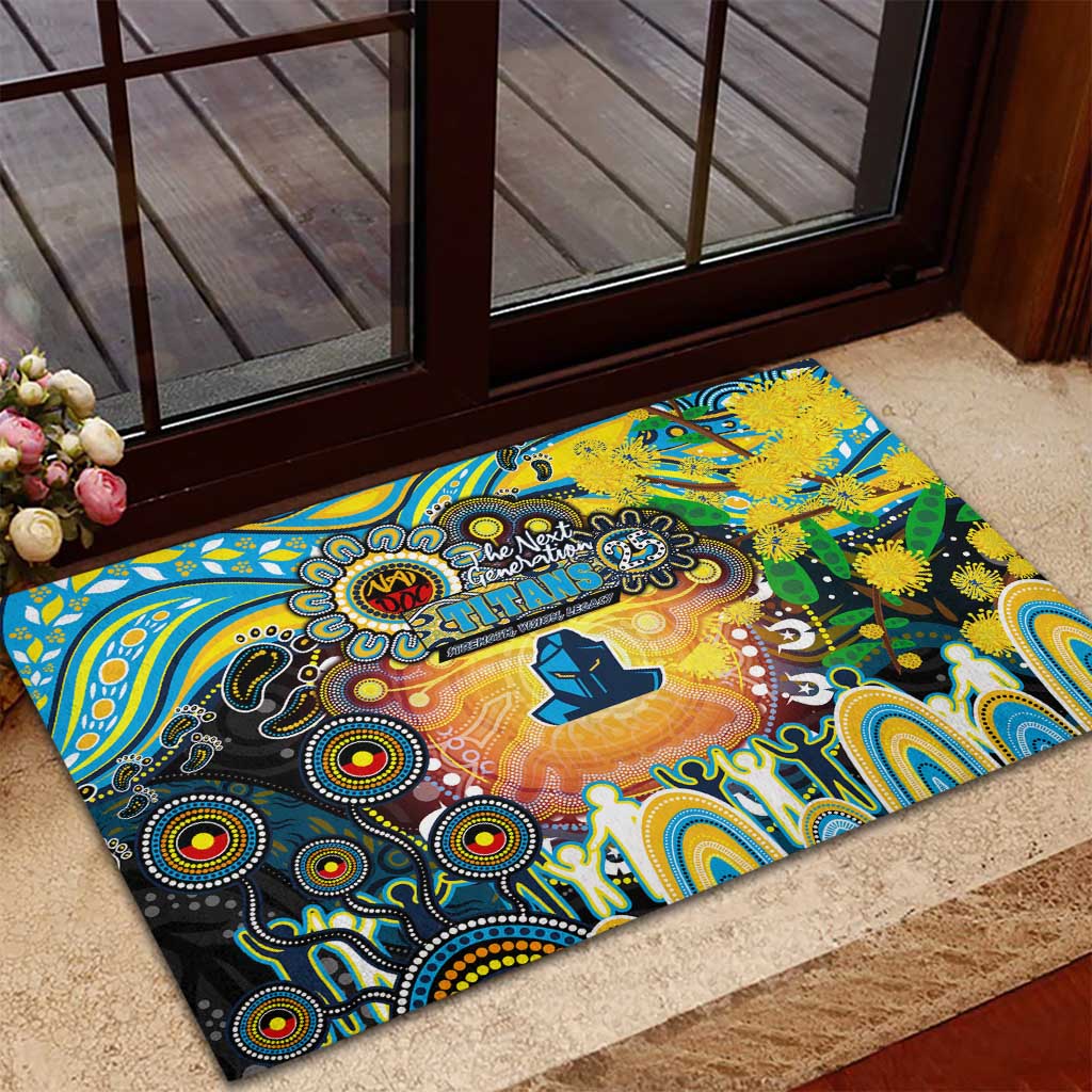 NAIDOC Week 2025 Titans Rugby Rubber Doormat Aboriginal Dot Painting