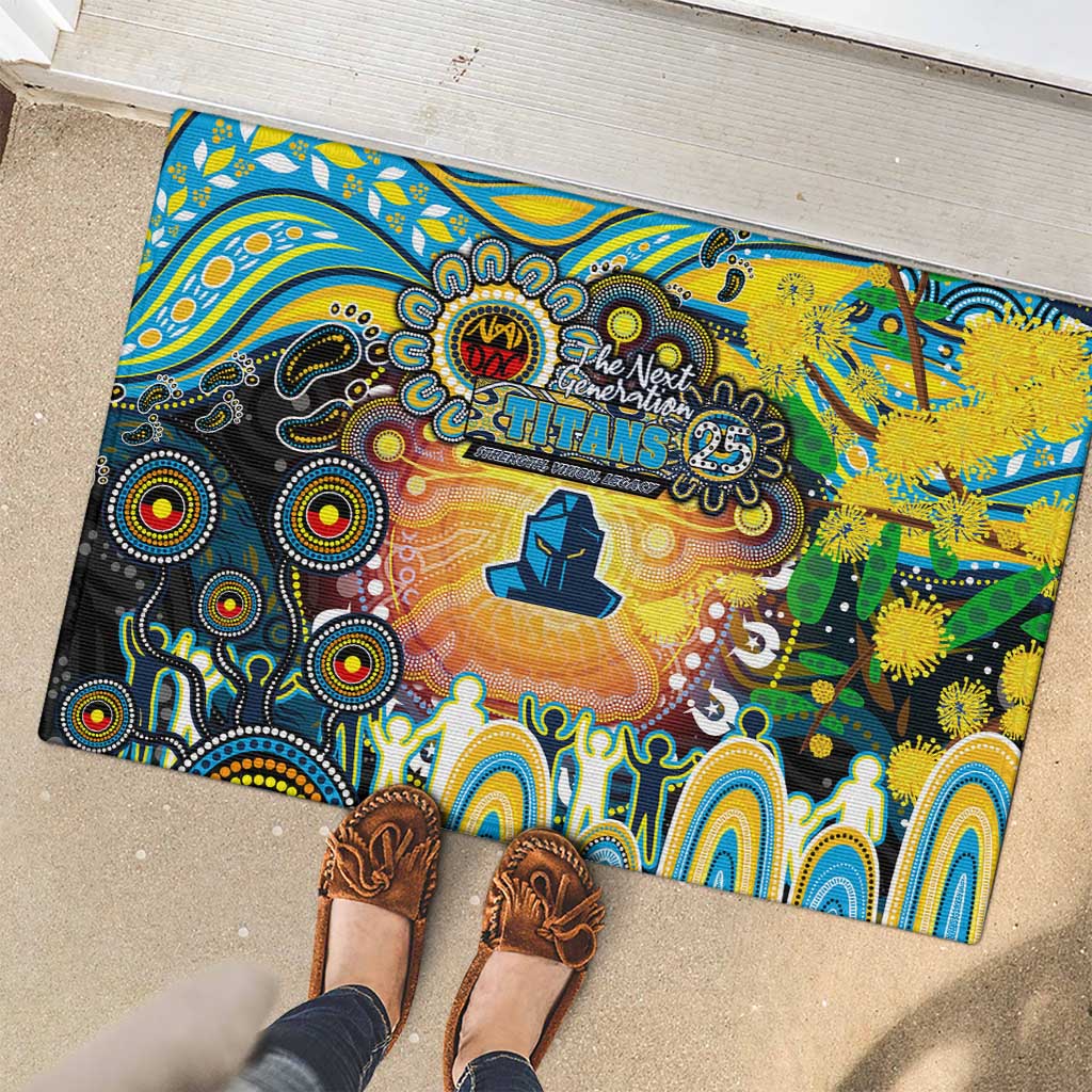 NAIDOC Week 2025 Titans Rugby Rubber Doormat Aboriginal Dot Painting