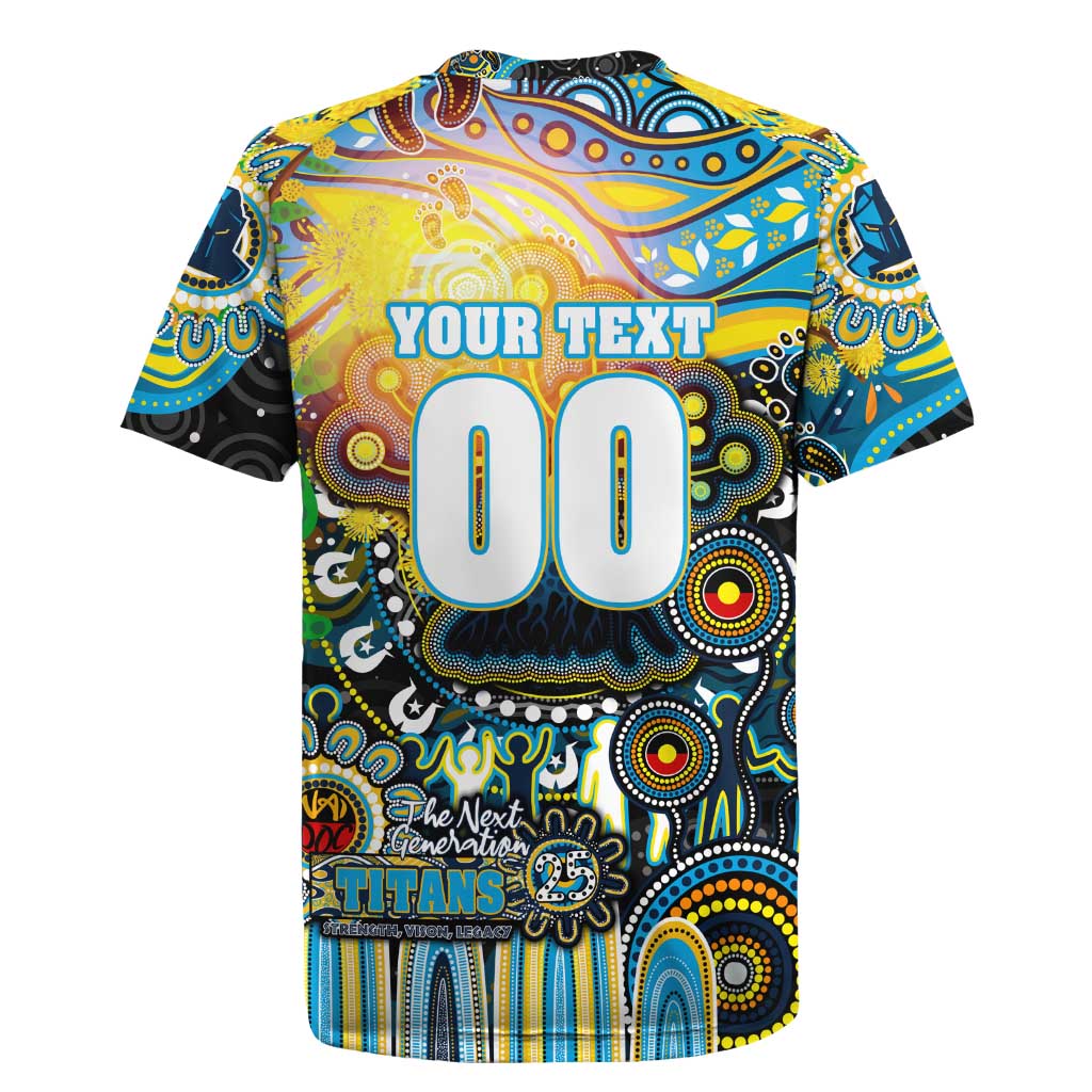 Personalised NAIDOC Week 2025 Titans Rugby Rugby Jersey Aboriginal Dot Painting