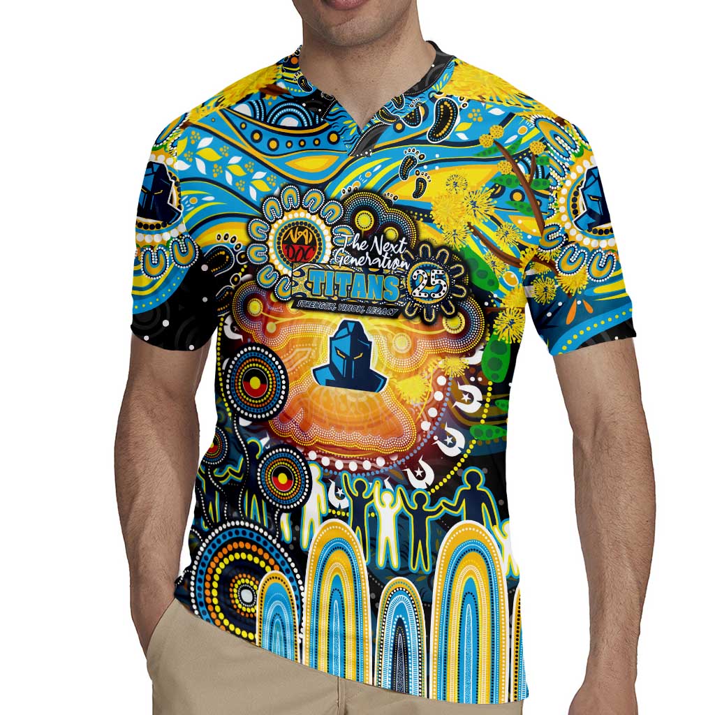 Personalised NAIDOC Week 2025 Titans Rugby Rugby Jersey Aboriginal Dot Painting