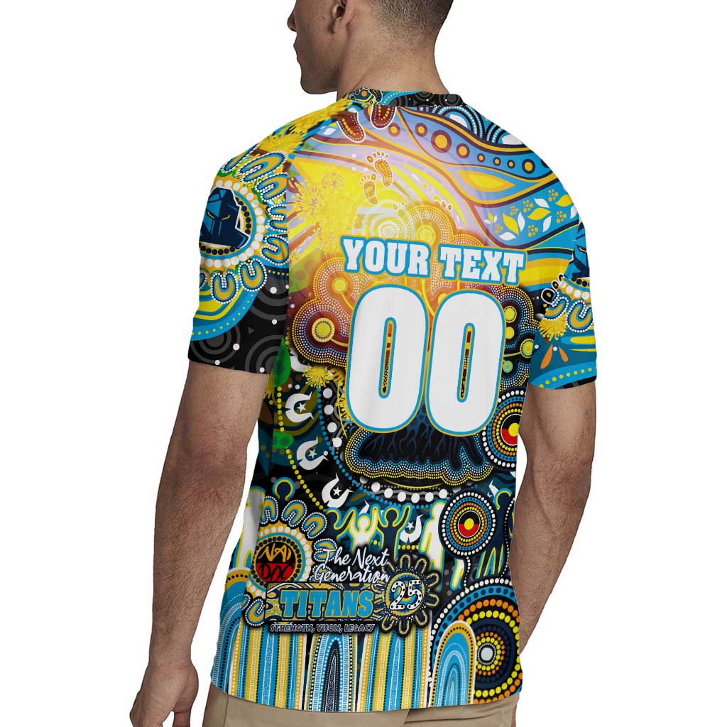 Personalised NAIDOC Week 2025 Titans Rugby Rugby Jersey Aboriginal Dot Painting