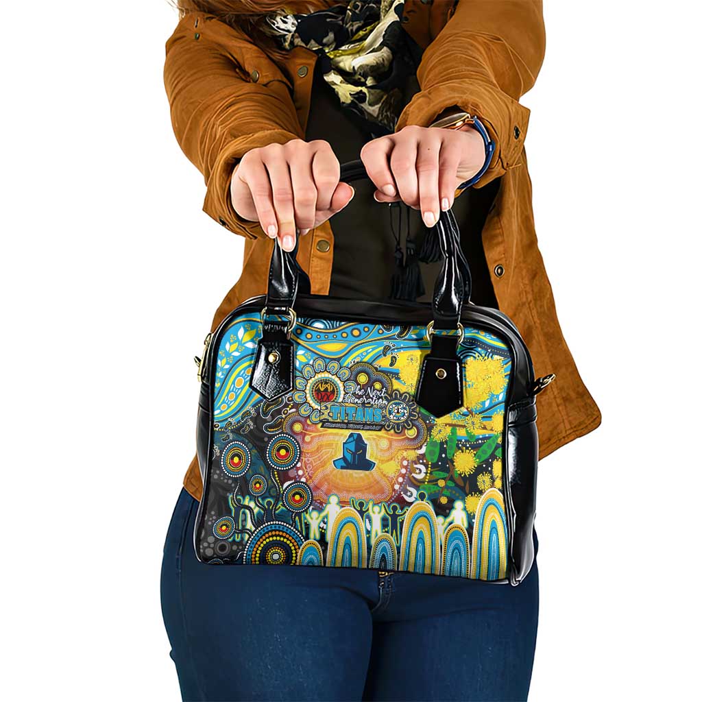 NAIDOC Week 2025 Titans Rugby Shoulder Handbag Aboriginal Dot Painting