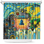 NAIDOC Week 2025 Titans Rugby Shower Curtain Aboriginal Dot Painting