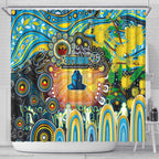NAIDOC Week 2025 Titans Rugby Shower Curtain Aboriginal Dot Painting