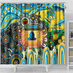 NAIDOC Week 2025 Titans Rugby Shower Curtain Aboriginal Dot Painting