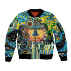 Personalised NAIDOC Week 2025 Titans Rugby Sleeve Zip Bomber Jacket Aboriginal Dot Painting