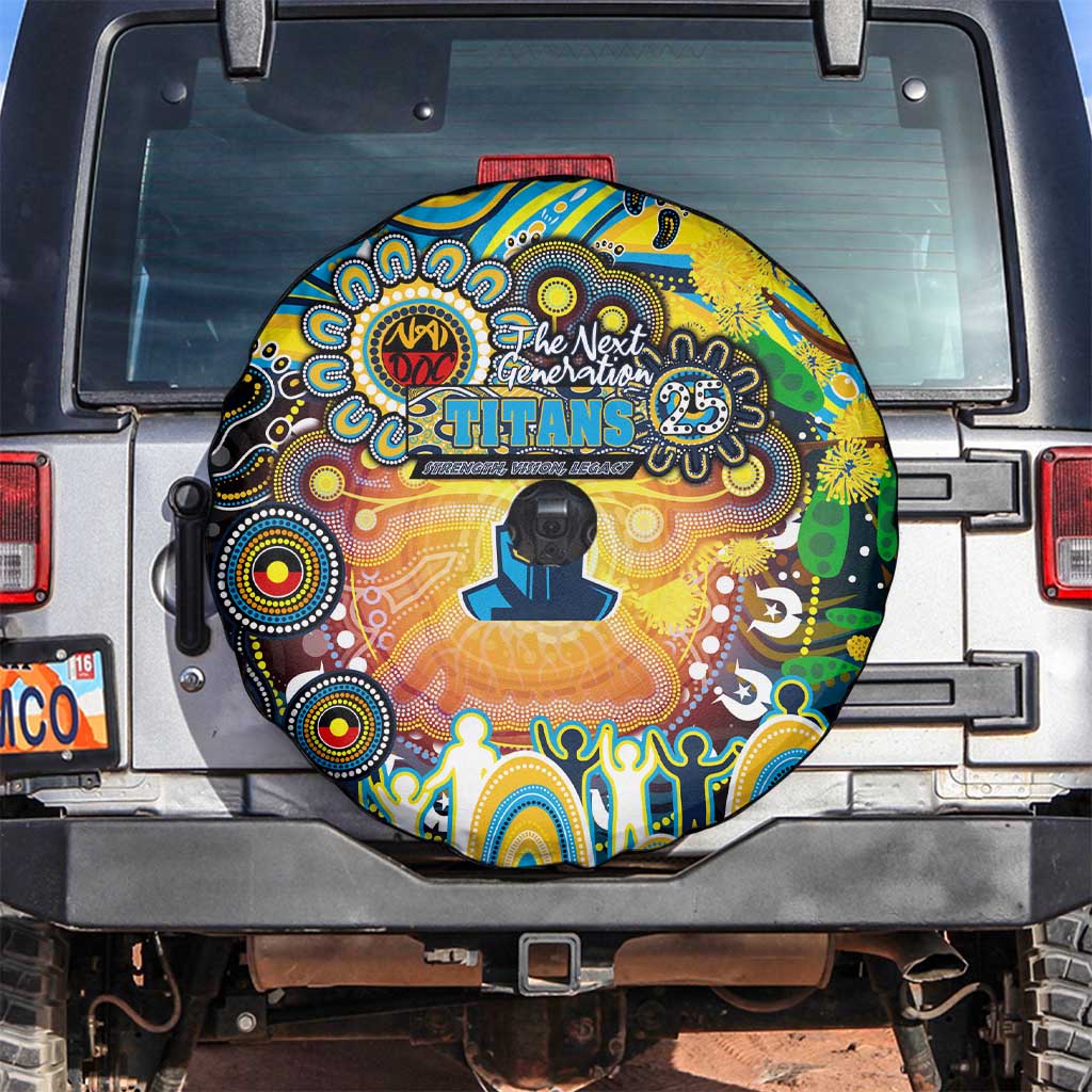 NAIDOC Week 2025 Titans Rugby Spare Tire Cover Aboriginal Dot Painting