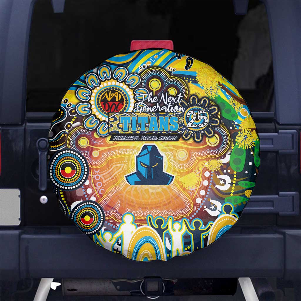 NAIDOC Week 2025 Titans Rugby Spare Tire Cover Aboriginal Dot Painting