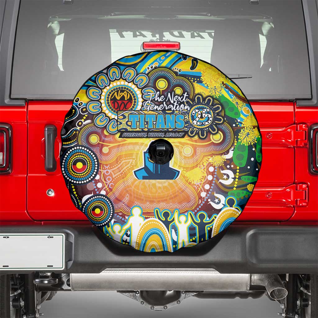 NAIDOC Week 2025 Titans Rugby Spare Tire Cover Aboriginal Dot Painting