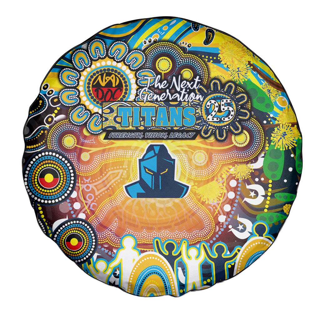 NAIDOC Week 2025 Titans Rugby Spare Tire Cover Aboriginal Dot Painting