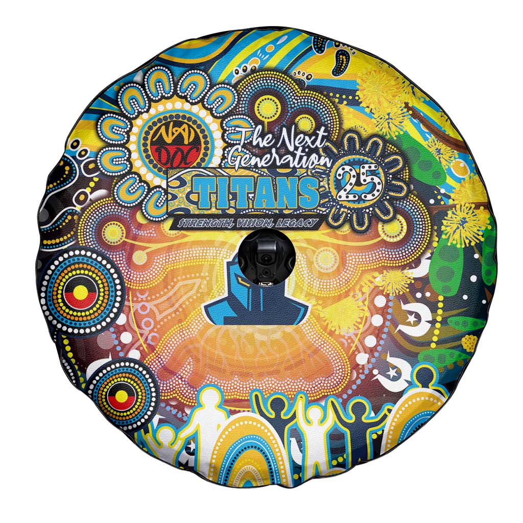 NAIDOC Week 2025 Titans Rugby Spare Tire Cover Aboriginal Dot Painting