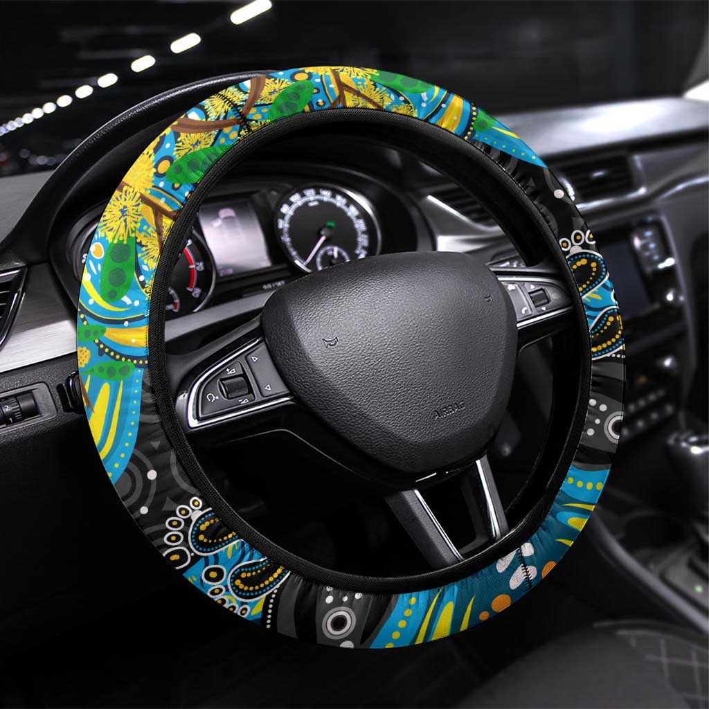 NAIDOC Week 2025 Titans Rugby Steering Wheel Cover Aboriginal Dot Painting