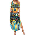 Personalised NAIDOC Week 2025 Titans Rugby Summer Maxi Dress Aboriginal Dot Painting