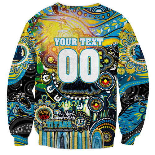 Personalised NAIDOC Week 2025 Titans Rugby Sweatshirt Aboriginal Dot Painting